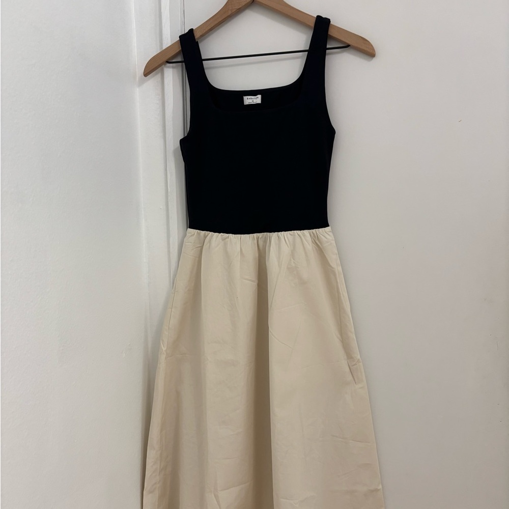 Aritzia Babaton Revive Midi Dress - Black/ Light Birch - Size S,M - Picture 6 of 9